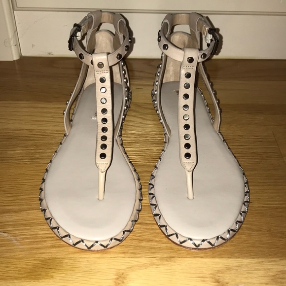 BCBGMaxAzria Shoes - BCBGMAXAZRIA Beige Studded Sandals